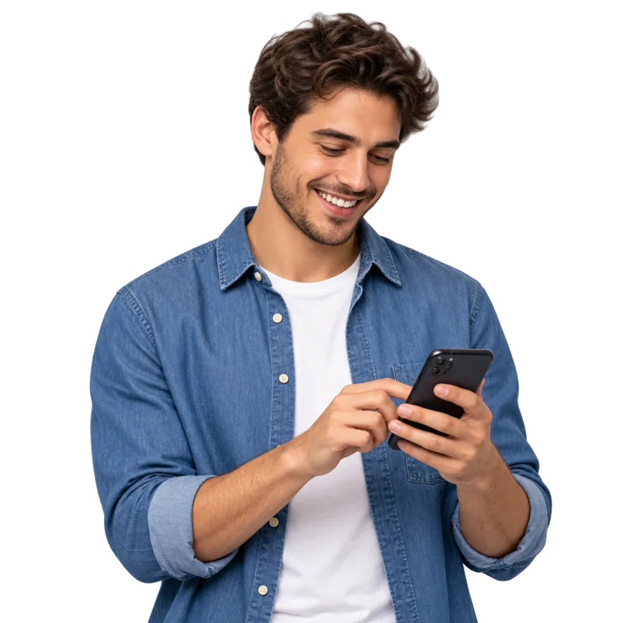Profissional consultando o celular